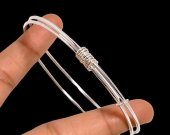 Sterling Silver Russian-style Interlocking Three Bangle Bracelet