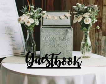 Guestbook Sign Cut File | Wedding Cut File | Laser Cut File | Guestbook SVG | Wedding SVG | Guestbook Table Sign Digital Download