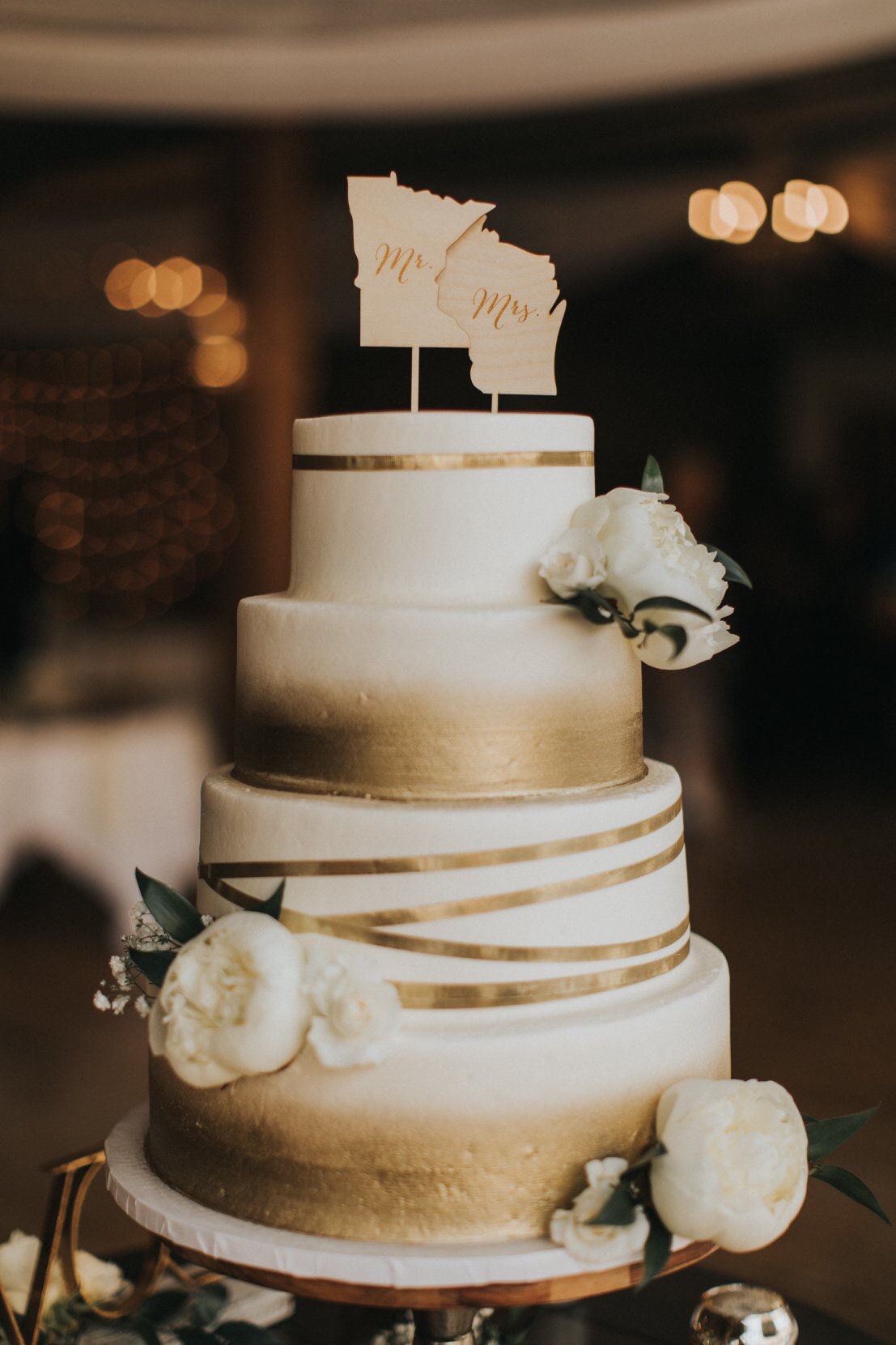 Mr and Mrs State Cake Toppers Wedding Cake Topper Rustic Etsy