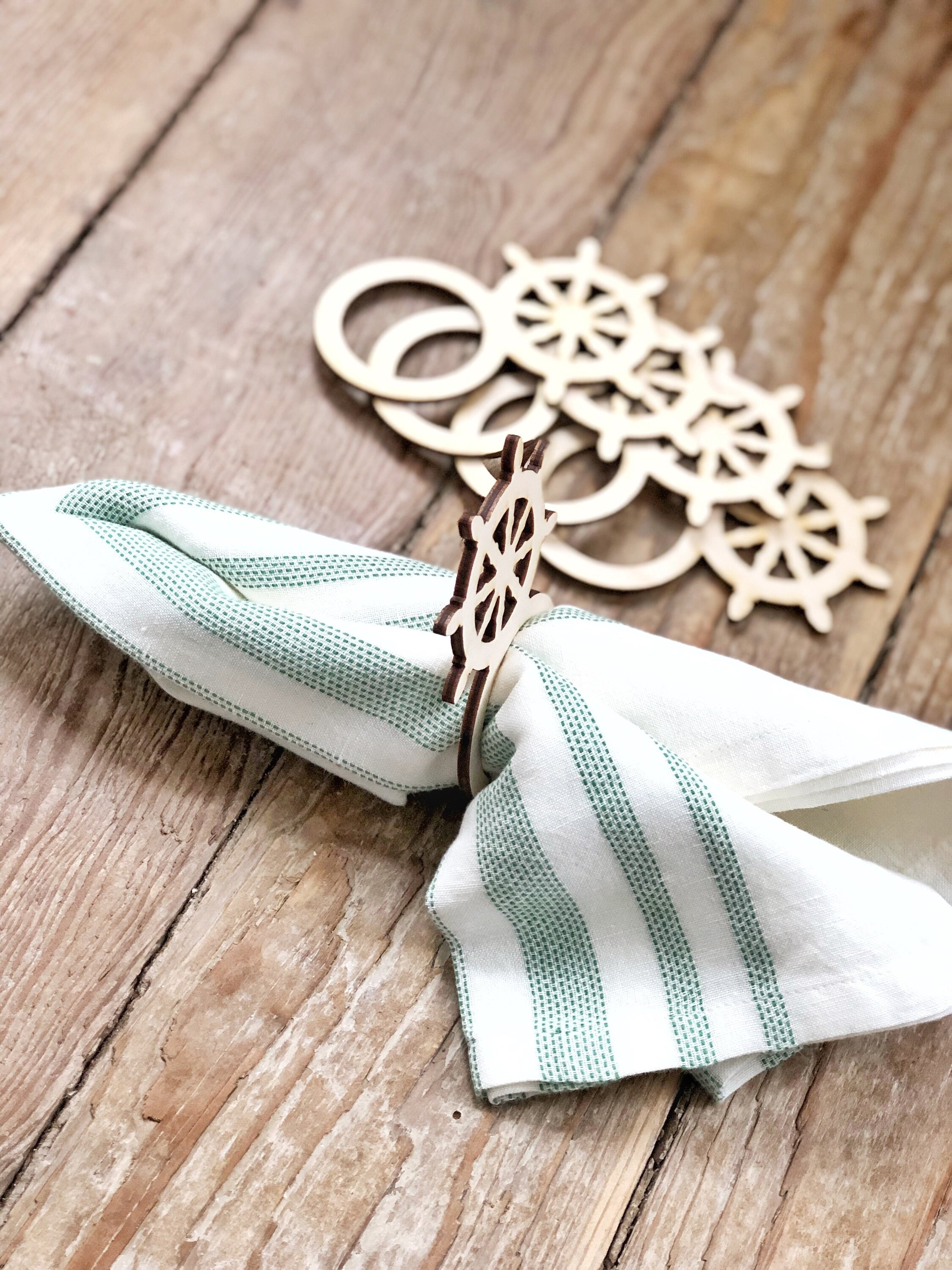 Nautical Napkin Rings Wedding Table Setting Captains Wheel