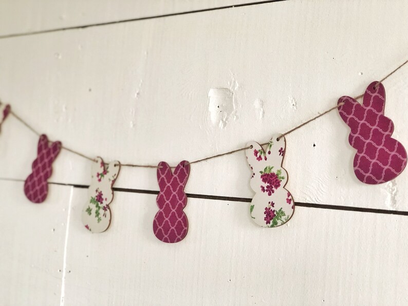 Farmhouse Easter Easter Decor Easter Banner Easter Bunny Banner Farmhouse Easter Plum Spring Color Banner