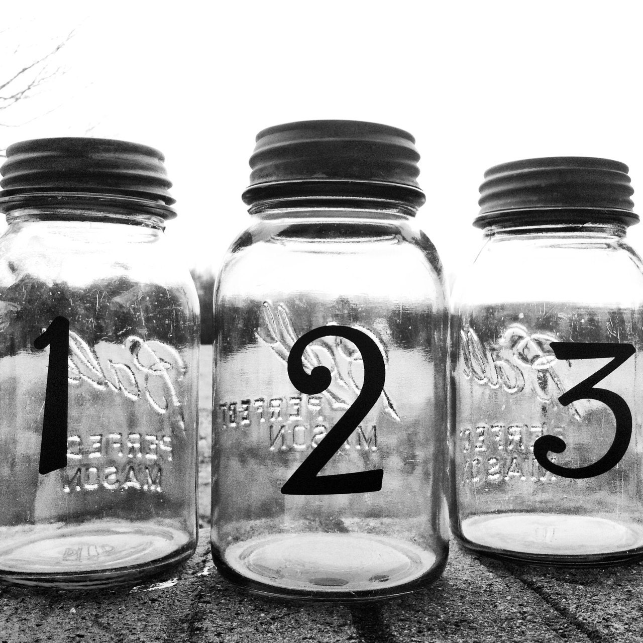 Wedding Table Numbers Mason Jar Wedding Country Wedding Cheap