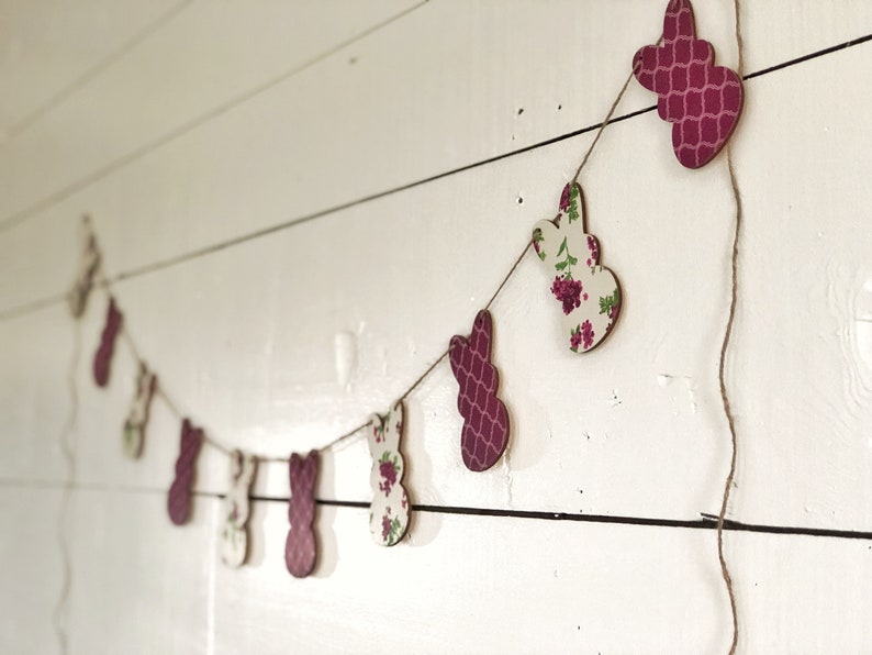 Farmhouse Easter Easter Decor Easter Banner Easter Bunny Banner Farmhouse Easter Plum Spring Color Banner