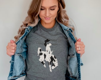 Bucking Bronco Sublimation File | Black and White Cow Print | Western Style Sublimation | Digital Download