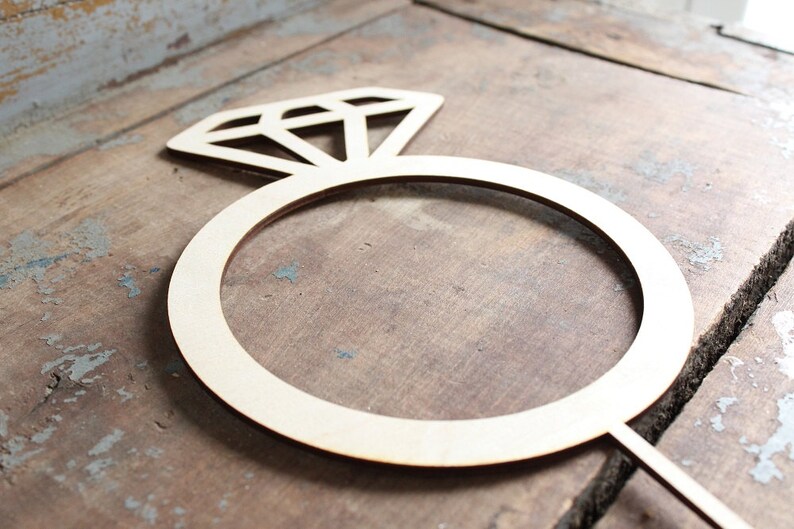 Diamond Ring Cake Topper Rustic Bridal Shower Cake Topper Etsy