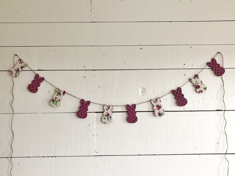 Farmhouse Easter Easter Decor Easter Banner Easter Bunny Banner Farmhouse Easter Plum Spring Color Banner