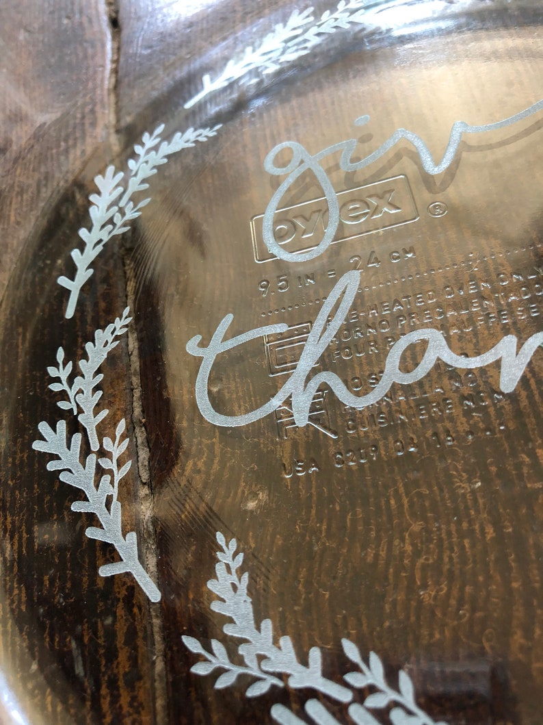 Give Thanks Pie Dish Pie Dish Free Shipping Engraved Pie Dish Gifts For Her Custom Engraved Pie Dish Baking Gift