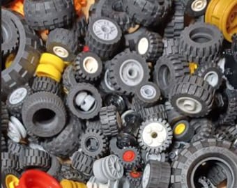 Lego®  1/2 Pound of Assorted Tires, Wheels and Rims.