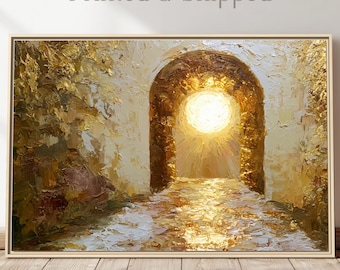 Empty Tomb Canvas Print, Christian Resurrection Wall Art, Light of Christ Painting