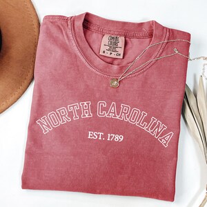 Comfort Colors North Carolina Vintage Retro State Shirt, Southern Style Trendy Graphic Tee image 6