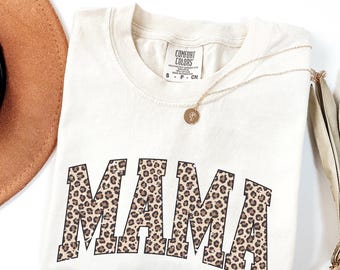 Leopard Mama Shirt Cheetah Print Comfort Colors Tee Mom Gift Mother's Day Birthday Present