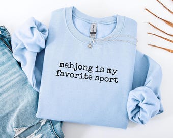 Sudadera con capucha "Mahjong es mi deporte favorito", divertida sudadera con cuello redondo de Mahjong, regalo para amantes del Mahjong, jersey para mamá de Mahjong, humor sobre el juego de fichas