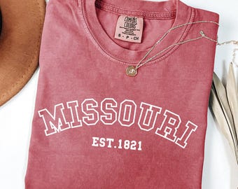 Camiseta Missouri Comfort Colors, camiseta retro con orgullo estatal del Medio Oeste, regalo de moda de EE. UU.