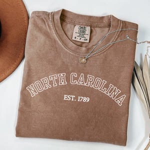 Comfort Colors North Carolina Vintage Retro State Shirt, Southern Style Trendy Graphic Tee image 2
