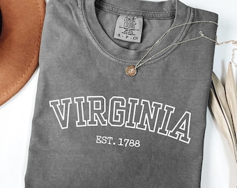 Chemise Virginia Est, couleurs confort, cadeau pour amoureux souvenir State Pride vintage héritage personnalisé Roots