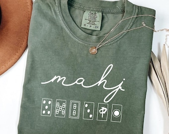Comfort Colors Mahjong Sweatshirt, Funny Mahjong Tiles Tee, Mah Jongg Shirt, Game Night Gift, Cozy Mahj Player Hoodie, Vintage Mahjong Lover
