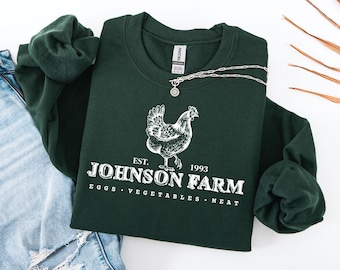 Sweat-shirt personnalisé de ferme locale, nom de famille personnalisé Poulet Agriculture vintage Homestead Farmer Sweat à capuche cadeau