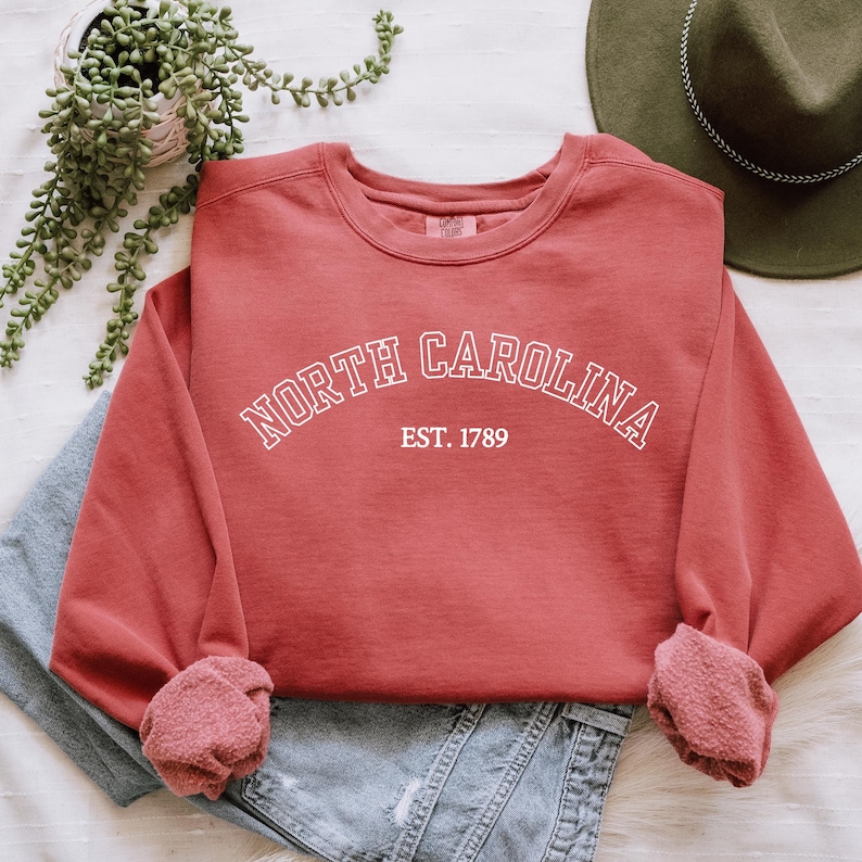 Comfort Colors North Carolina Vintage Retro State Shirt, Southern Style Trendy Graphic Tee image 8