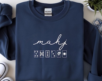 Mahjong Sweatshirt, Funny Mahjong Tiles Hoodie, Mah Jongg Crewneck, Game Night Gift, Cozy Mahjong Lover Shirt, Mahj Player Sweater