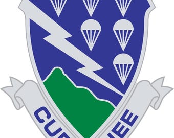 506th Infantry, Currahee,  11B, 2" Vinyl Decal. 5yr UV protected.