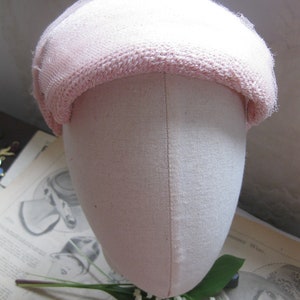 Fabulous French Vintage 1950s Pale Pink Swiss Straw Cocktail Cup Hat So Chic So French
