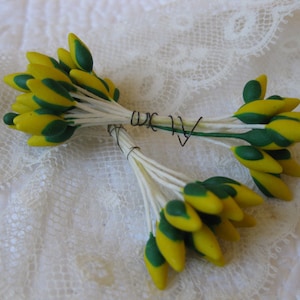Checo Vintage Estambres Semillas Millinery Seda Francés París Flores Antiguas Floristería Muñeca Sombreros Cinta Artesanía Navidad Mini Fruta 18 Ps
