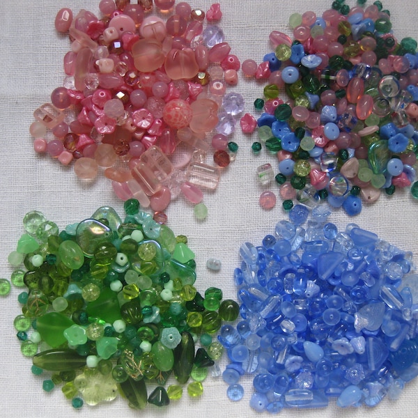 Perles de verre en vrac vintage tchèque Mélange pour vos créations BRICOLAGE Bijoux Artisanat 50 grammes