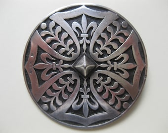 Broche Ancienne En Argent Massif Signée Teguy - Bijou Vintage Basque/celtique, Occasion