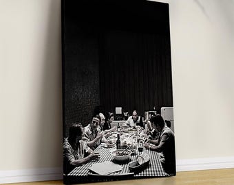 The Sopranos Vintage Mafia TV Art, The Sopranos Iconic Black & White Movie Poster, Classic Mafia Family Dinner Wall Art, Pop Culture Decor