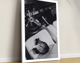 Vintage Car Black and White Print, Fashion Print, Aesthetic Print, Vintage car poster, Black and White Print, Fashion Poster