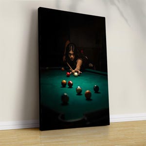 Billiards Canvas Art, Billiards Painting Canvas Print, Game Room Decor, Billiards Room Decor, Billiards Wall Decor, Gift for Him, Pub Decor