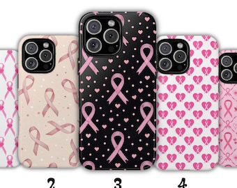 Pink Ribbon Phone Case: Breast Cancer Awareness iPhone, Galaxy, Pixel Magsafe Cover