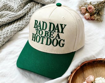 Bad Day To Be a Hot Dog Embroidered Hat, Trendy Trucker Hat, 4th of July Patriotic Hat, Funny Glizzy Cap, Sarcastic Dad Hat, Baseball Cap