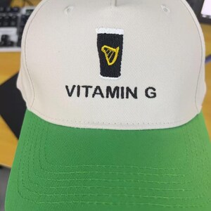 Custom Vitamin G Guinness Baseball Cap, Stout Beer Lover Gift, Embroidered Irish Drinking Hat, St Patrick’s Day Hats image 2