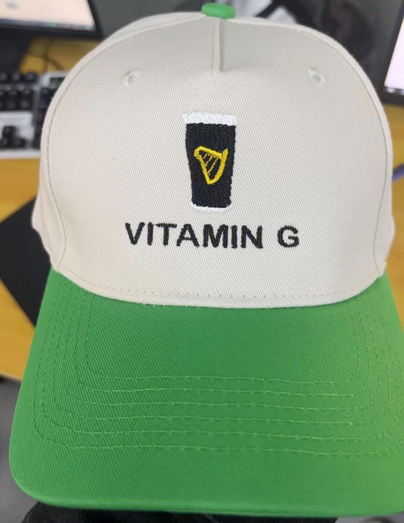 Custom Vitamin G Guinness Baseball Cap, Stout Beer Lover Gift, Embroidered Irish Drinking Hat, St Patrick’s Day Hats image 2