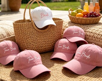 Personalized Hen Party Cap, Bachelorette Party Hat, Team Bride Cap, Hen Party Hat, Bride Squad Gift, Custom Bridal Cap