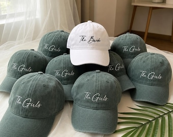 Personalized Hen Party Caps, Hen Party Hats, Team Bride Caps, Hen Party Hats, Bride Squad Gifts, Custom Bridal Caps