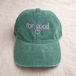 For Good Embroidered Hats, Aesthetic Changed For Good Washed Hat, Changed For Good, Wicked DefyGravity Hat,good luck/luck turning custom hat