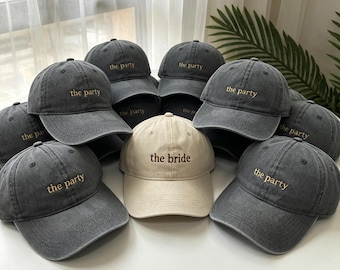 Personalized Embroidered Bride Squad Hat, Custom Bachelorette Party Baseball Cap, Bridal Shower Gift for Bridesmaids, JGA Dad Caps