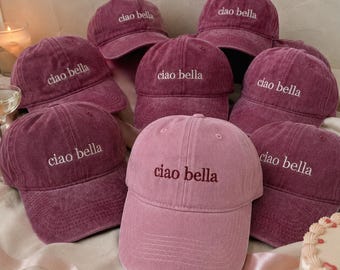 Personalized Bachelorette Party Cap, Girls Trip Embroidered Hat, Italian Summer Vacation Dad Cap, Ciao Bella Birthday Gift for Her