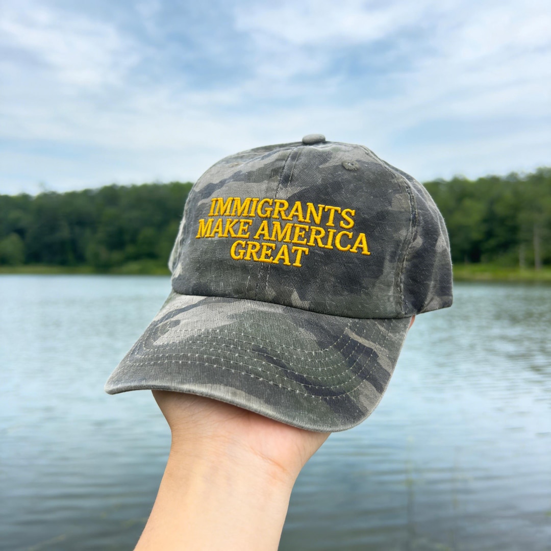 Immigrants Make America Great Hat, Embroidered Camouflage Baseball Cap ...