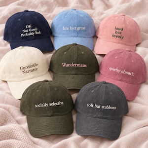 Casquette en velours côtelé brodée, casquette personnalisée avec texte, casquette de baseball vintage, cadeau pour copine, chapeau brodé, cadeau pour femme
