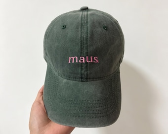 Embroidered Mouse Cap, Personalized Cap with Custom Text, Embroidered Vintage Cap, Gift for Girlfriend, Unisex Baseball Cap