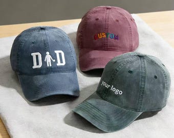 Custom Text Embroidered Hats, Your Text/logo, Cool Quote Caps,Custom Trucker Hat, Vintage Baseball Hats, Personalized Gift, Custom Dad Caps