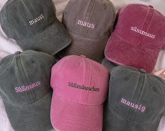 Personalized cap with custom text, embroidered mouse cap, custom vintage baseball hat, gift for girlfriend, embroidered hat, gift for her