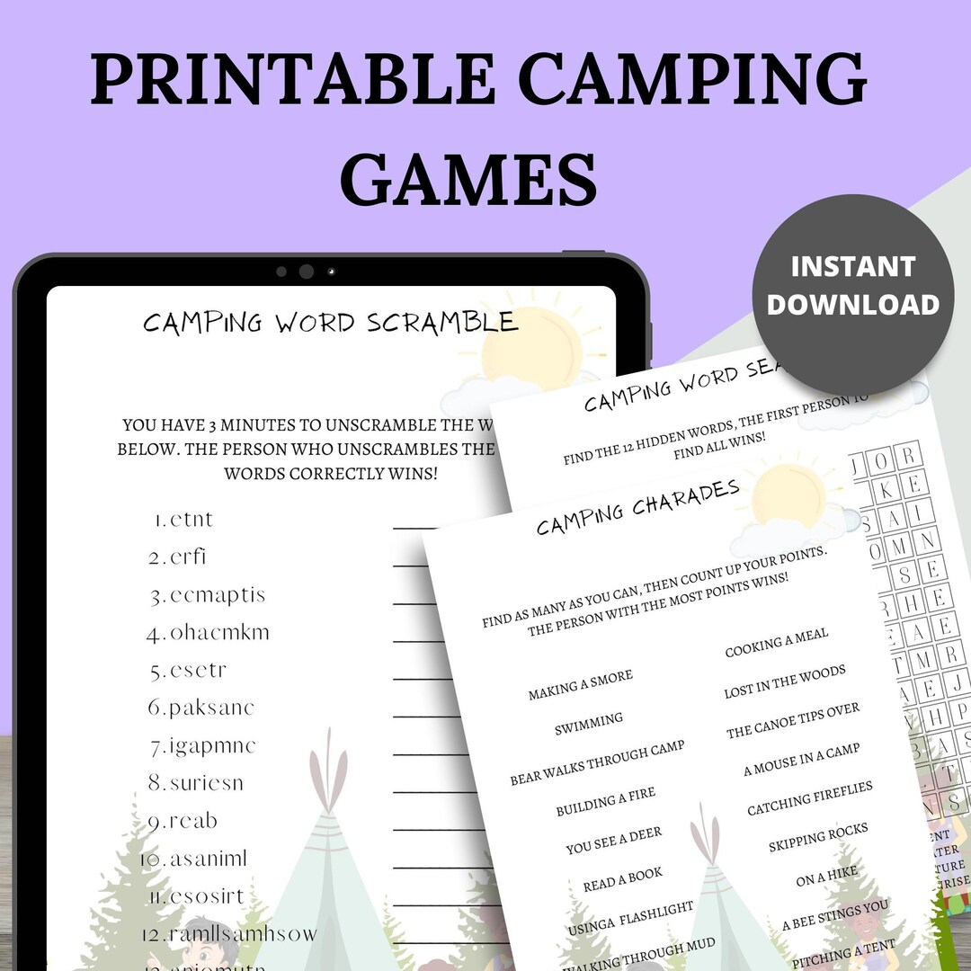 Camping Games | Outdoor Family Activities | Printable Campfire Games ...