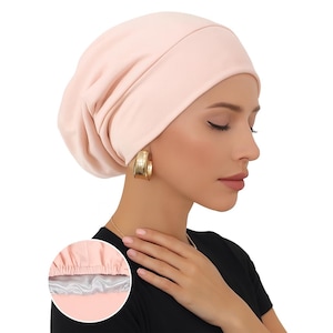 Soft Chemo Headwear for Women | Comfortable Cancer Scarf, Soft Satin Lining Turban Hat, Cancer Chemo Hat Beanie Headwrap Hair Loss Bonnet