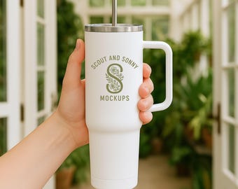 40oz White Tumbler Mockup
