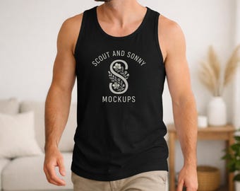 Black Bella Canvas 3480 Tank Top Mockup