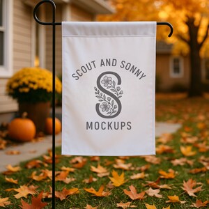Fall Autumn Garden Flag Mockup